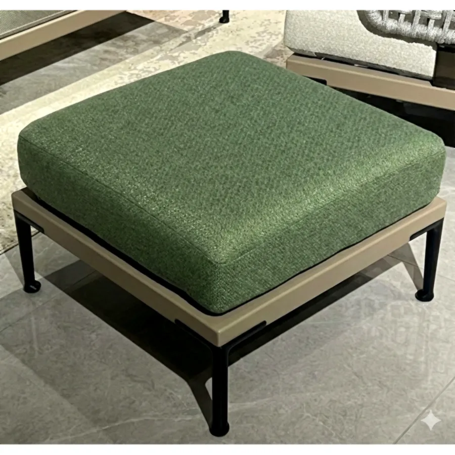 FURMEIZ Ottoman in Champagne Aluminum