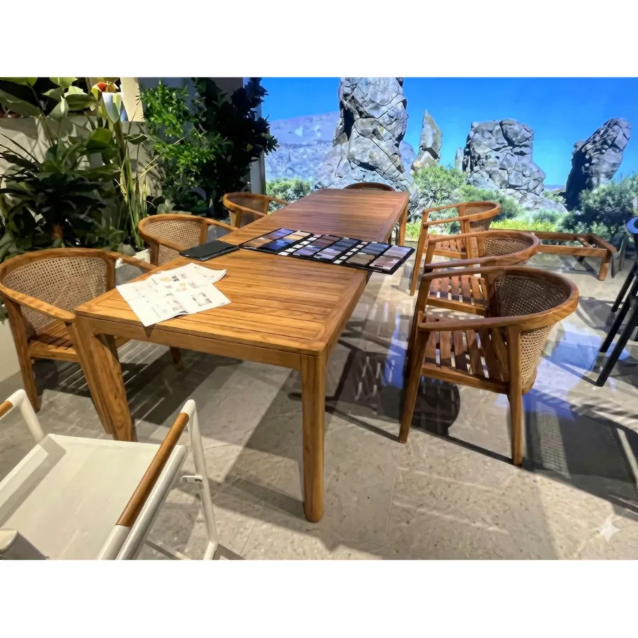 Furmeiz Teak Long Dining Table 220 cm – South American Teak Wood