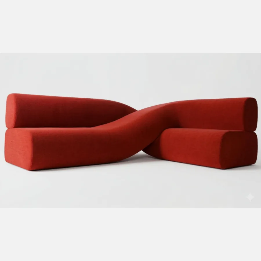 FURMEIZ Interlock Curve Fabric Sofa