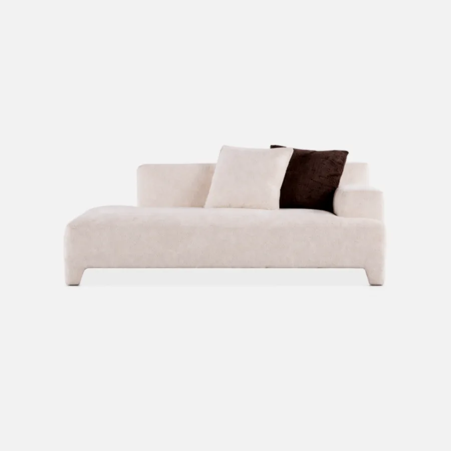 FURMEIZ Luxury Left 3-Seater Fabric Sofa – Modern Soft Comfort Design (Coral White Edition)