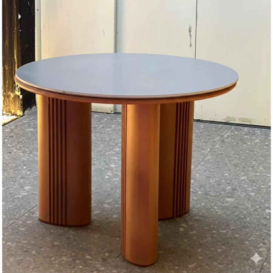 FURMEIZ 100cm Round Stone Slab Table