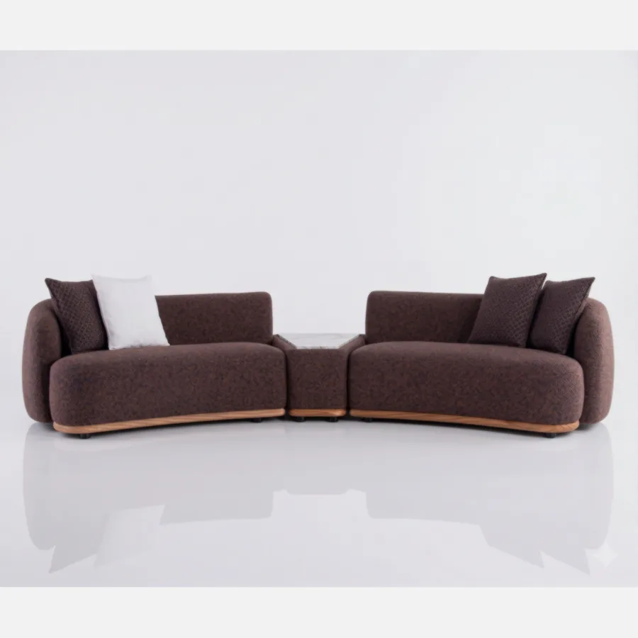 FURMEIZ Modular Corner Sofa with Integrated Tea Table
