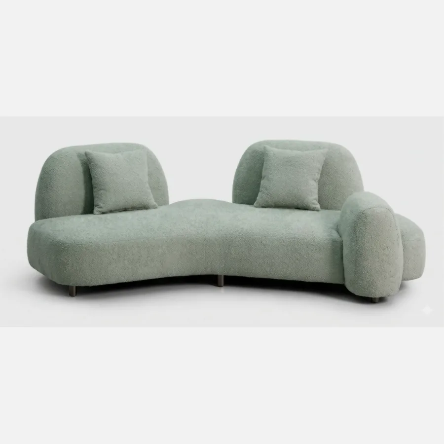 FURMEIZ Curved Compact Fabric Sofa