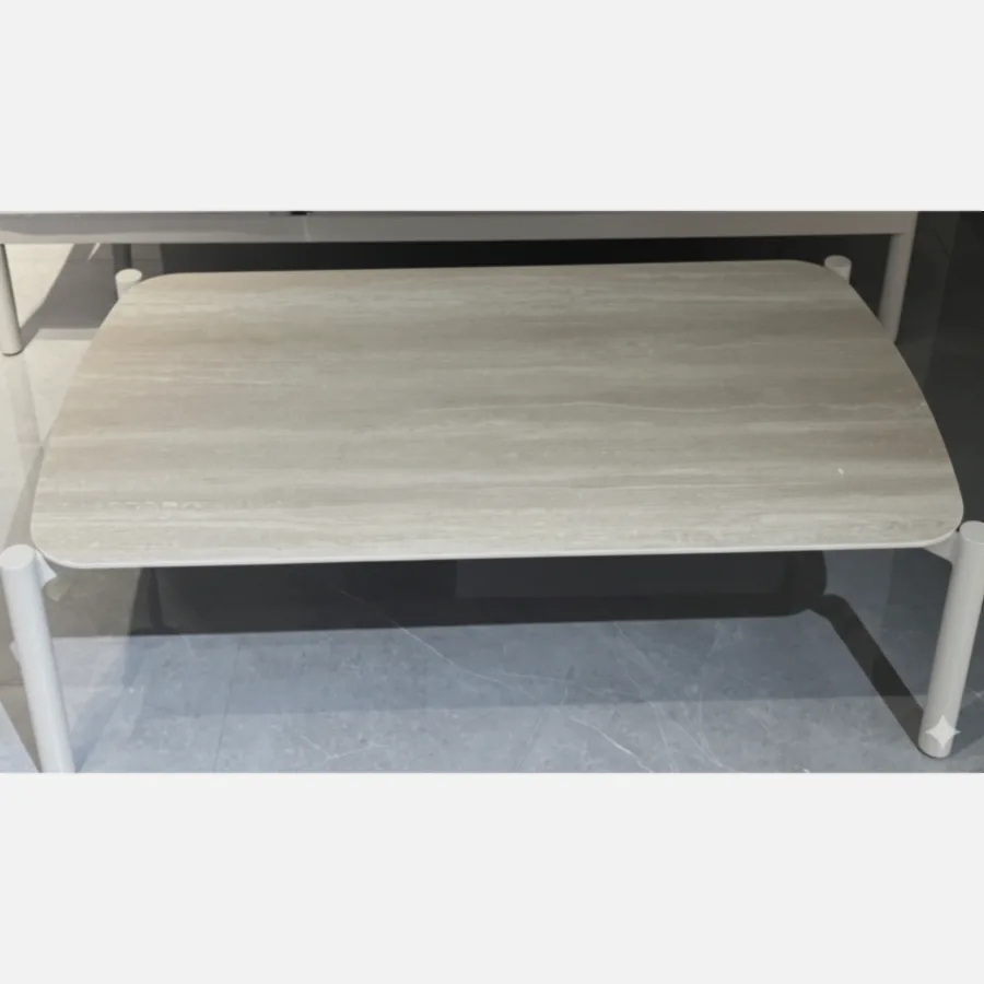 Furmeiz Coffee Table – Aluminum & Teak
